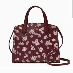 ♠️ Kate spade ny tinsel floral satchel crossbody bag, deep berry, NWOT